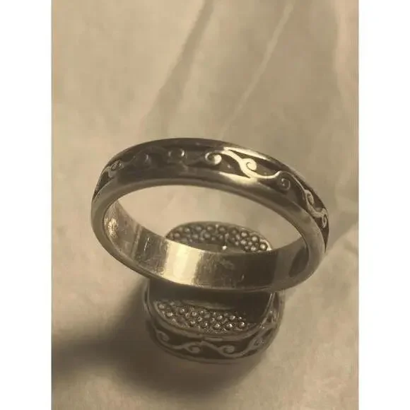 Brighton Vintage Silver Statement Ring with Large Crystal - Picture 9 of 9